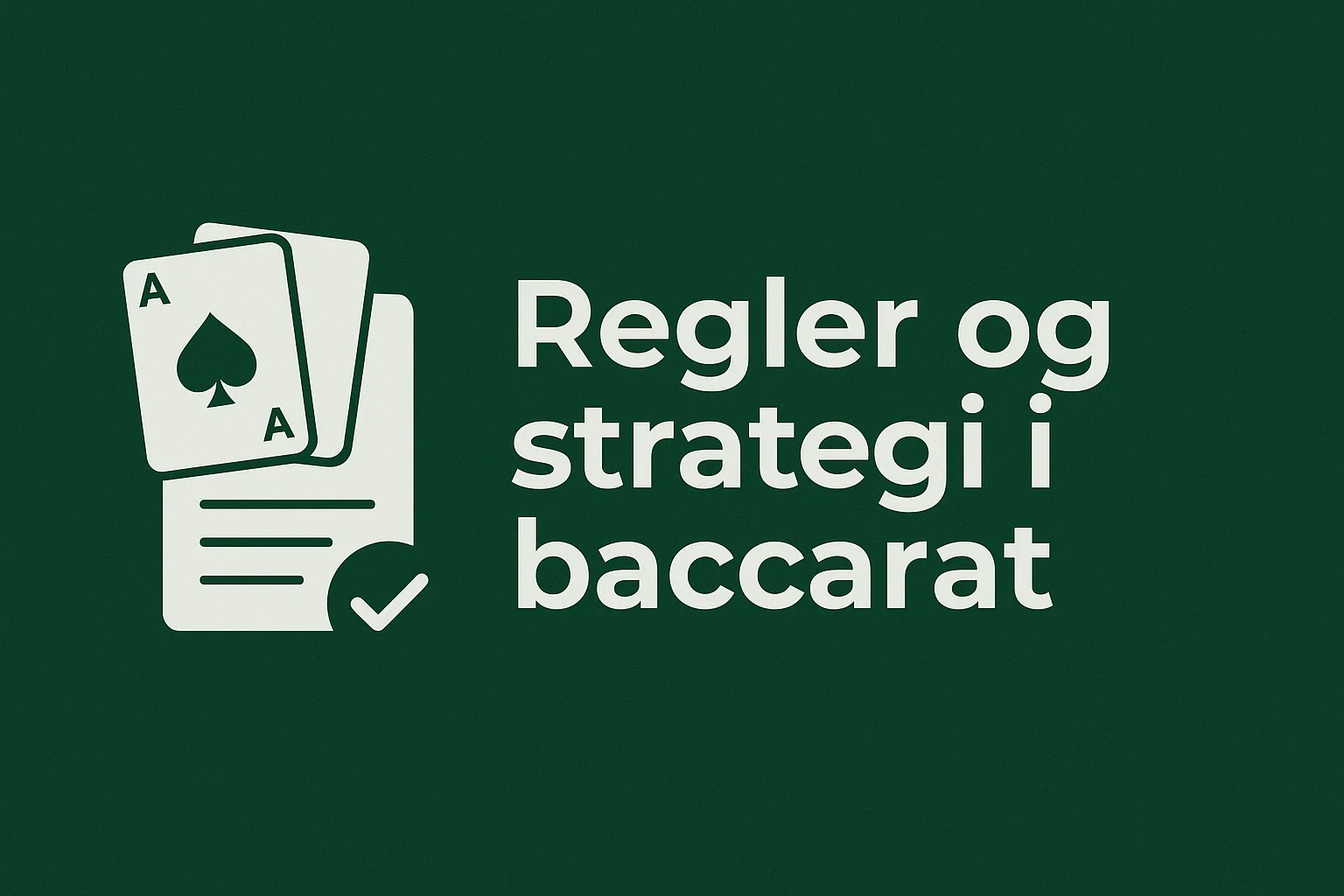Regler og strategi i baccarat